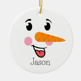 Frosty the Snowman Happy Face Keramik Ornament