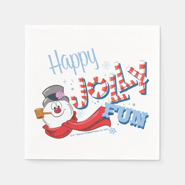 Frosty the Snowman™ | Happy Jolly Fun Serviette (Vorderseite)