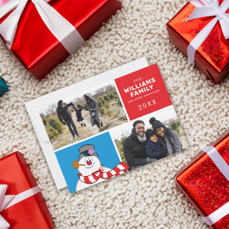 Frosty The Snowman Holiday Family Foto Collage Feiertagskarte