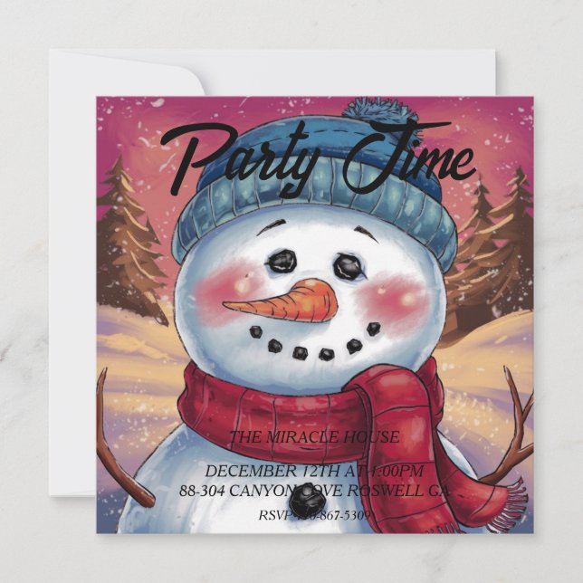 Frosty the Snowman Invasion Einladung (Vorderseite)