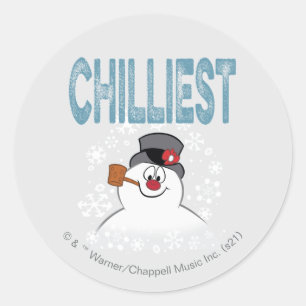 Frosty the Snowman™   Kältester Runder Aufkleber