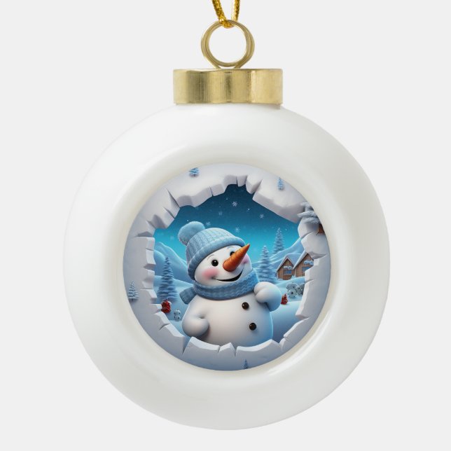 Frosty the Snowman Keramik Kugel-Ornament (Vorderseite)