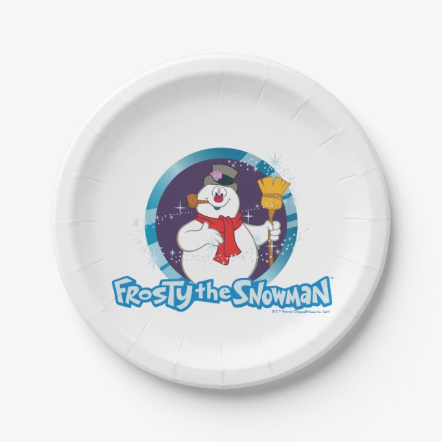 Frosty the Snowman™ | Magisches Frostportrait Pappteller (Vorderseite)