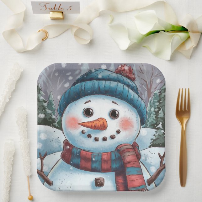 Frosty the Snowman Paper Plate Pappteller (Hochzeit)