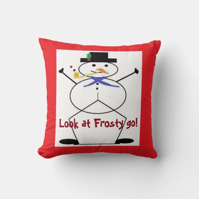 "Frosty the Snowman" Polyester Accent Throw Kissen (Vorderseite)