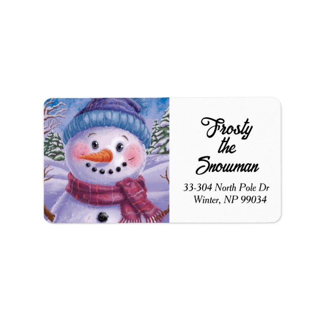Frosty the Snowman Return Address Label Adressaufkleber (Vorne)