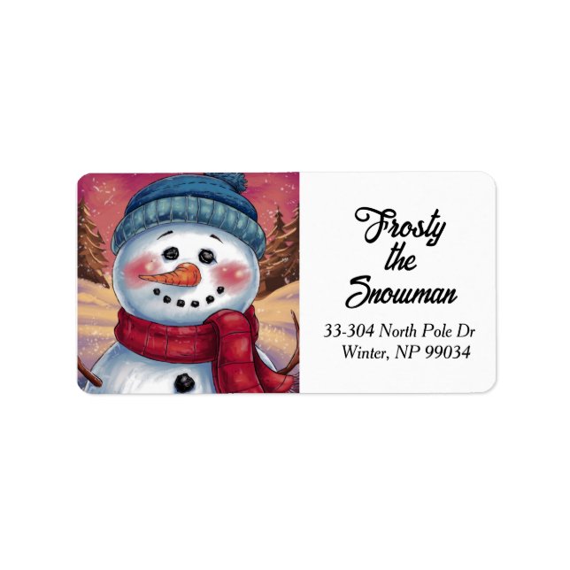 Frosty the Snowman Return Address Label Adressaufkleber (Vorne)