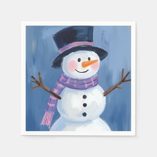 Frosty the Snowman Weihnachtsfeier Serviette (Vorderseite)