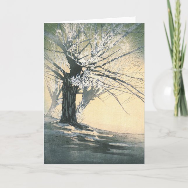Frosty Tree 1920 Feiertagskarte (Vorderseite)
