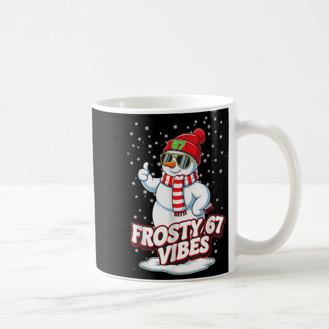 Frosty Vibes 67 Snowman For Winter - Six Seven Mem Kaffeetasse (Rechts)