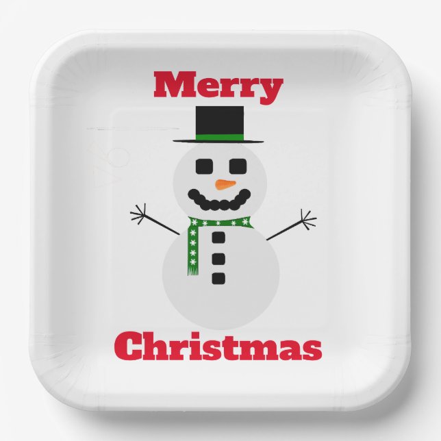 Frosty White Paper Plate Pappteller (Vorderseite)