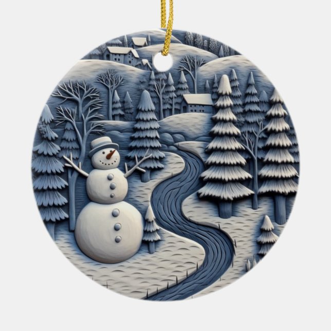 Frosty Winter Snowman Ornament (Vorne)