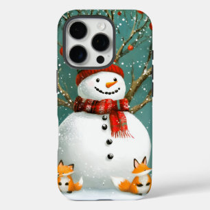 Frosty Winter Whimsical Snowman Fox Wonderland iPhone 16 Pro Hülle