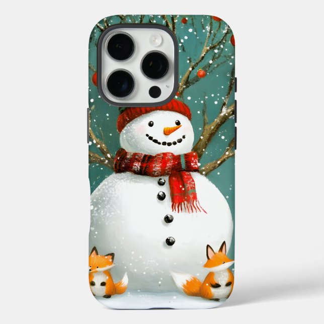 Frosty Winter Whimsical Snowman Fox Wonderland Case-Mate iPhone Hülle (Rückseite)