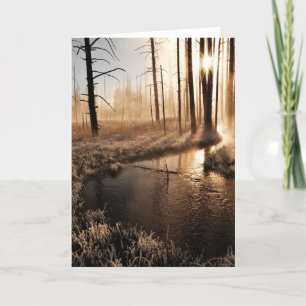 Frosty Yellowstone Morning Feiertagskarte