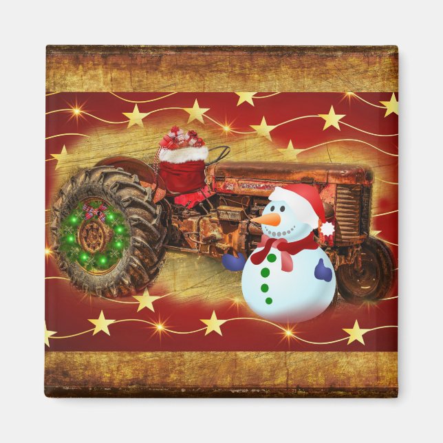 Frosty's Vintage Weihnachten Magnet (Vorne)