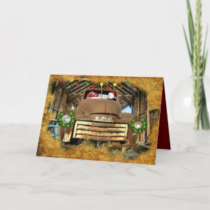 Frosty's Vintager GMC Truck Weihnachtslauf Feiertagskarte