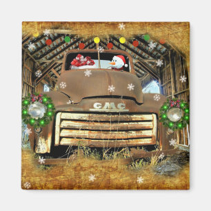 Frosty's Vintager GMC Truck Weihnachtslauf Magnet