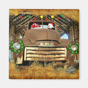 Frosty's Vintager GMC Truck Weihnachtslauf Magnet