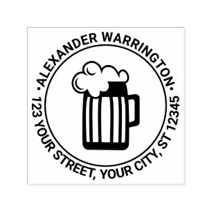 Frothy Beer Tasse Name Rücksendeadresse Permastempel