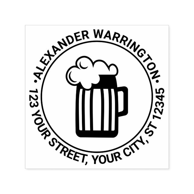 Frothy Beer Tasse Name Rücksendeadresse Permastempel (Design)