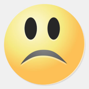 Frown Sad Miss-you-Face Destiny Art Runder Aufkleber