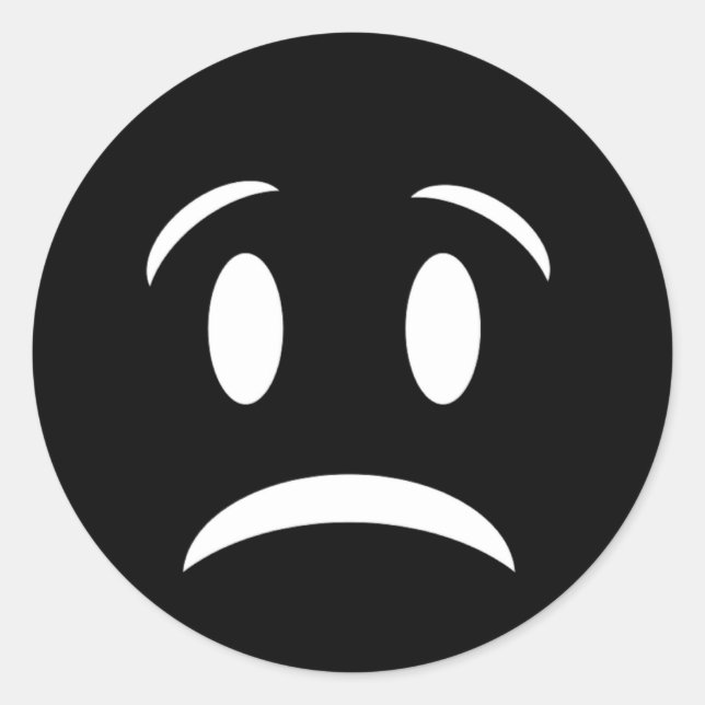 FROWNIE-GESICHT RUNDER AUFKLEBER (Vorderseite)