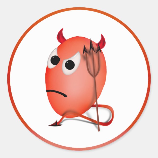 Frowning Little Devil'ed Egg Runder Aufkleber (Vorderseite)