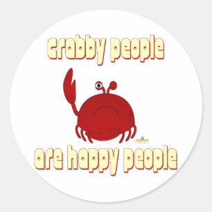 Frowning Red Crab Menschen sind glückliche Mensche Runder Aufkleber