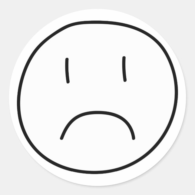Frowning Runder Aufkleber (Vorderseite)