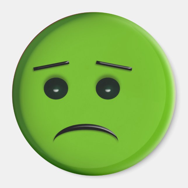 Frowny Face Green Magnet (Vorne)
