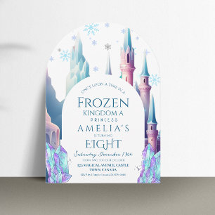 Frozen 8. Geburtstag Cartoon Schloss Einladung