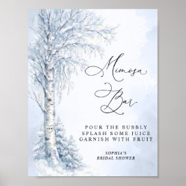 Frozen Birch Tree Mimosa Bar Poster