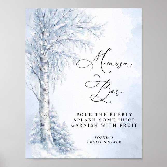Frozen Birch Tree Mimosa Bar  Poster (Vorne)