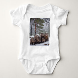 Frozen Burrow: Australian Wombat Family Baby Strampler
