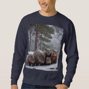 Frozen Burrow: Australian Wombat Family Sweatshirt