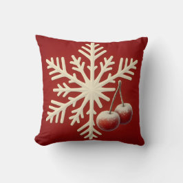 Frozen Cherry Snowflake – Winter Magic Design Kissen