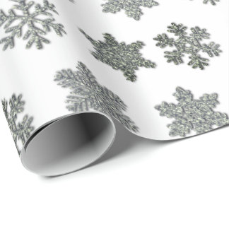 Frozen crystal frosty silver snowflakes geschenkpapier