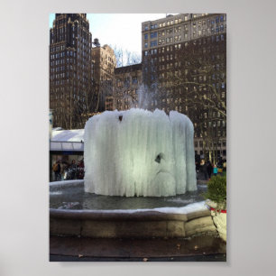 Frozen Eisbrunnen Bryant Park New York City NYC Poster