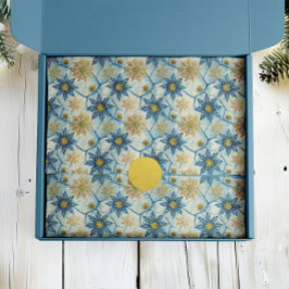 Frozen Elegance Blue and Gold Snowflake Seidenpapier