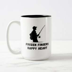 Frozen Fingers Happy Heart   Eisfischerei Zweifarbige Tasse