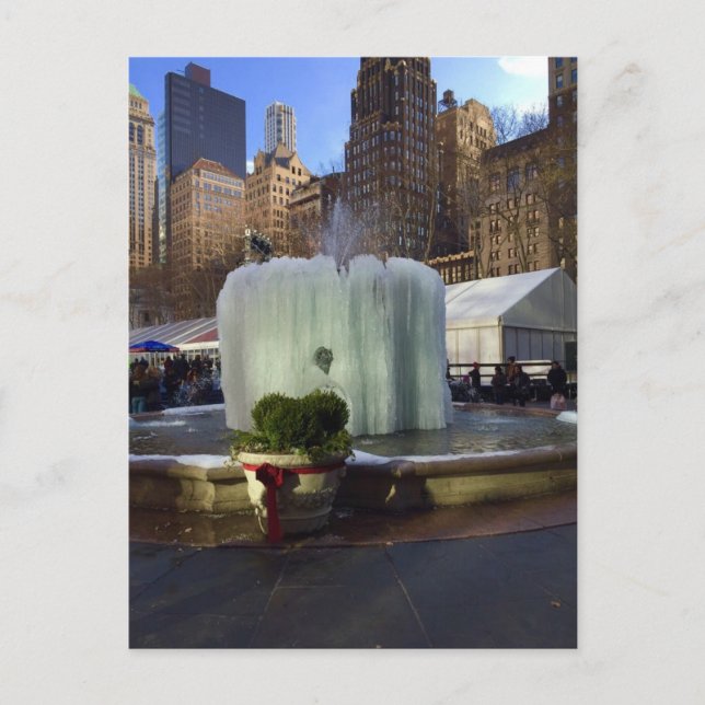 Frozen Fountain Bryant Park Manhattan New York NYC Postkarte (Vorderseite)