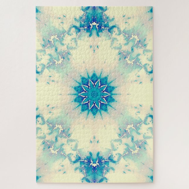 Frozen Frosty Blue Snowflake Wintermuster Puzzle (Vertikal)