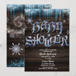 Frozen Icicles Winter Wonderland Baby Dusche Einladung
