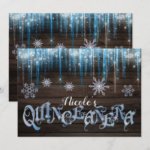 Frozen Icicles Winter Wonderland Quinceañera Party Einladung