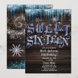 Frozen Icicles Winter Wonderland Sweet 16 Sechzehn Einladung