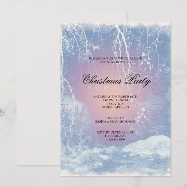 Frozen Icy Winters Weihnachts-Party Einladung (Vorne/Hinten)