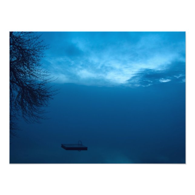 Frozen Lake auf dem Foggy Abend Fotodruck (Vorne)