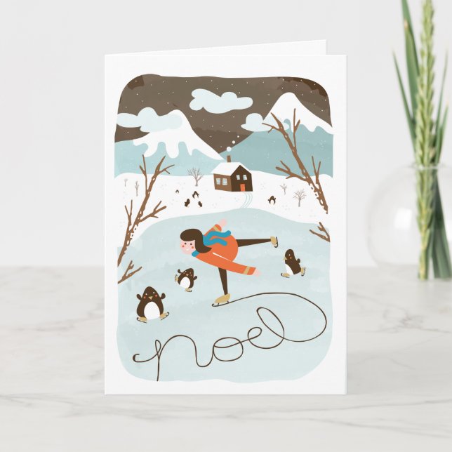 Frozen Lake Holiday Greeting Card Feiertagskarte (Vorderseite)