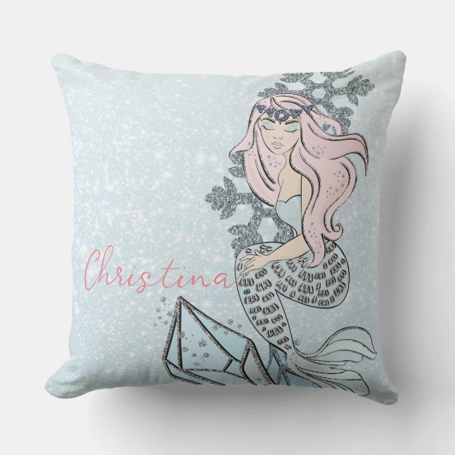 Frozen Mermaid Princess Winter Theme Kissen (Vorderseite)